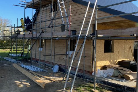Timber Frame Chalet House Construction in Wix, Essex